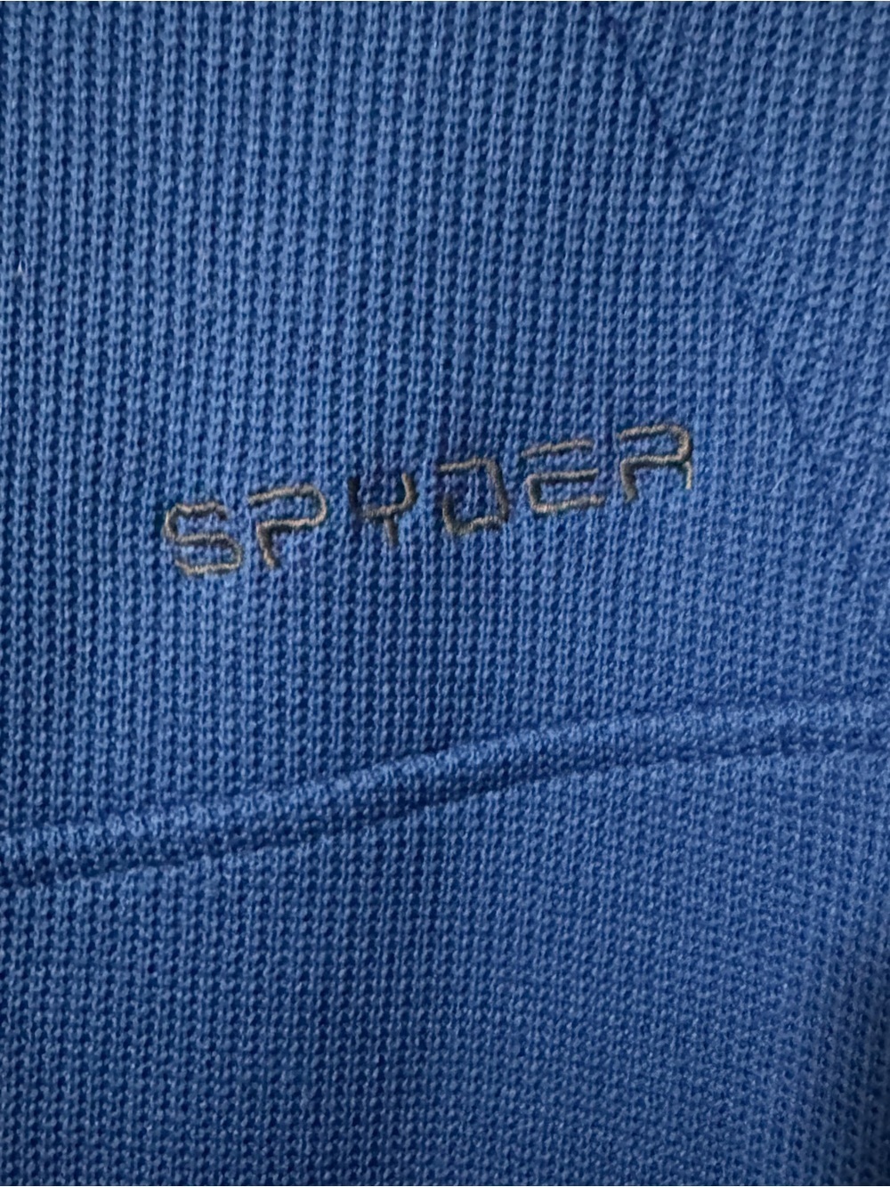 Spyder Men's Blue & Black Quarter-Zip Fleece Pullover Size Small - Picture 4 of 6